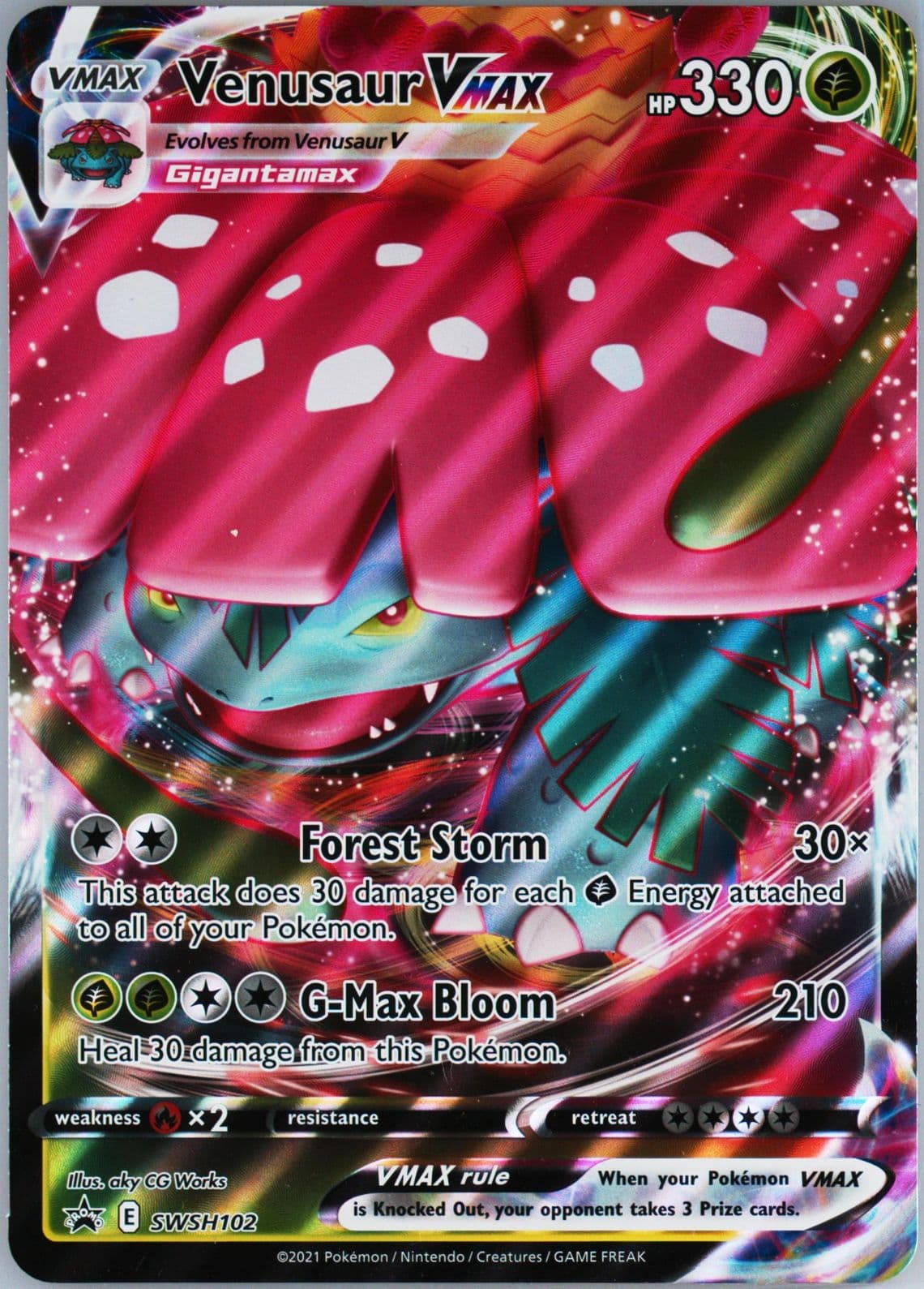 Full Art/Venusaur Vmax Venusaur Vmax Battle Box-Jumbo (102) 2021 Pokemon Swsh Black Star Promo