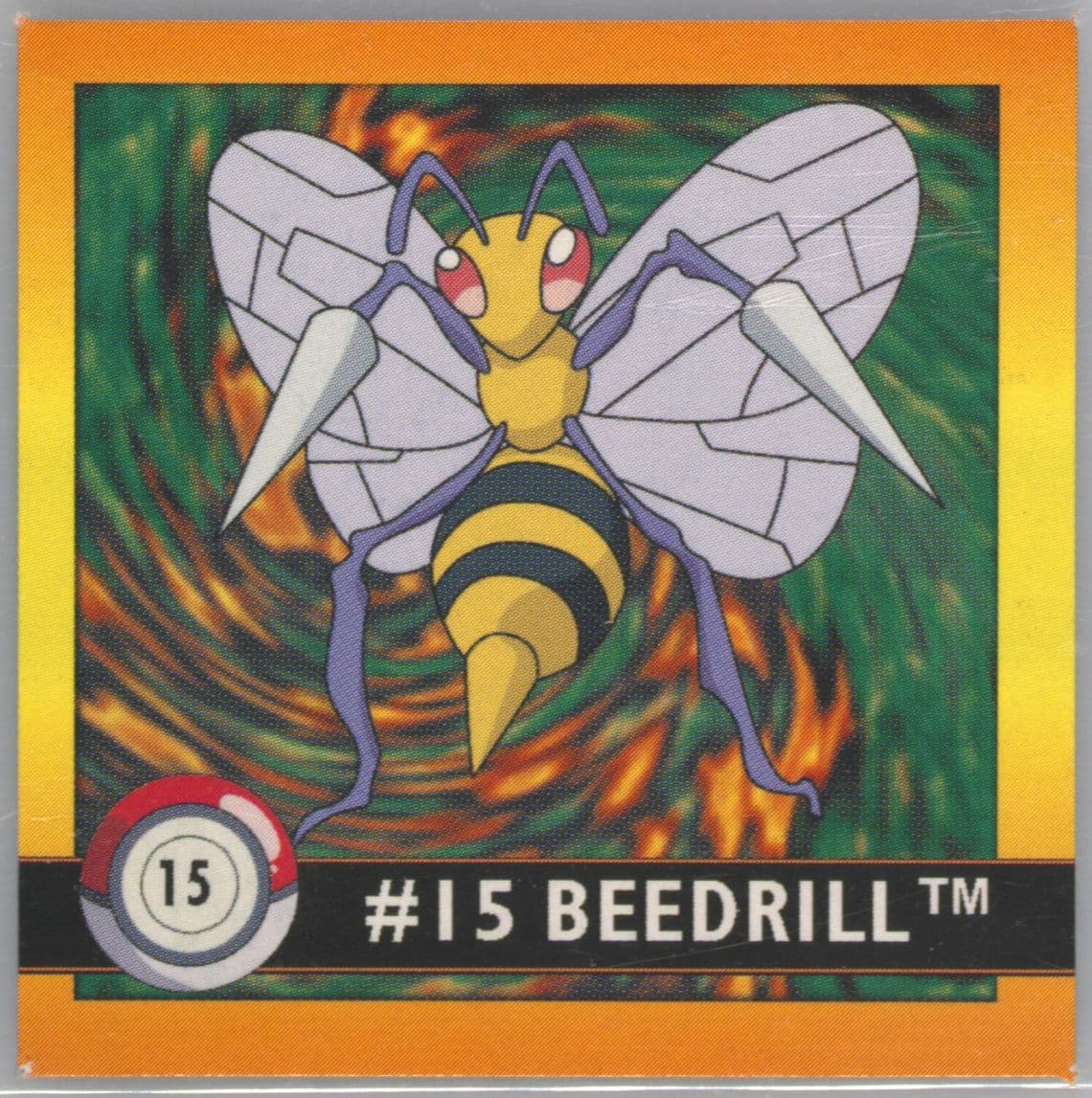 Beedrill (15) 1999 Pokemon Stickers Series 1