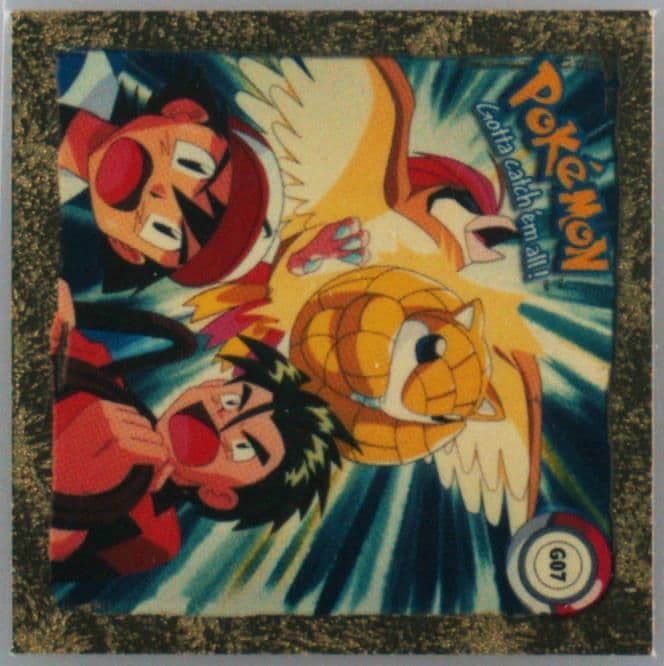 Sandshrew (G07) 1999 Pokemon Stickers Series 1 Rare Gold Stickers
