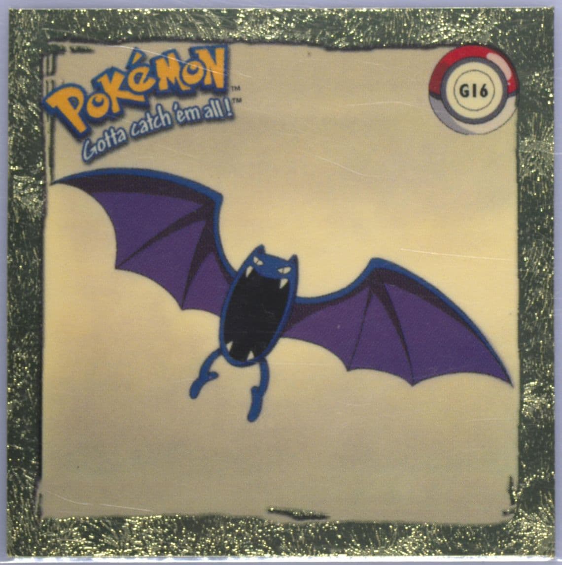 Golbat (G16) 1999 Pokemon Stickers Series 1 Rare Gold Stickers