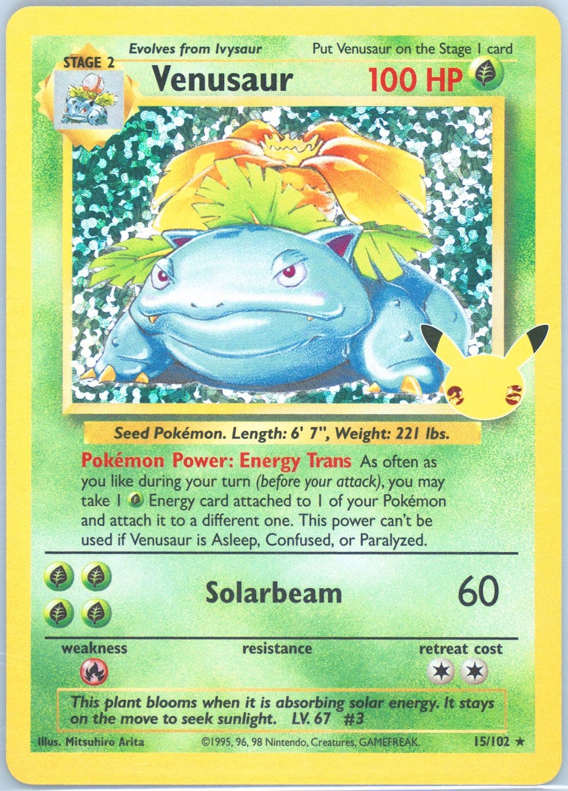 Venusaur-Holo (15) 2021 Pokemon Celebrations Classic Collection