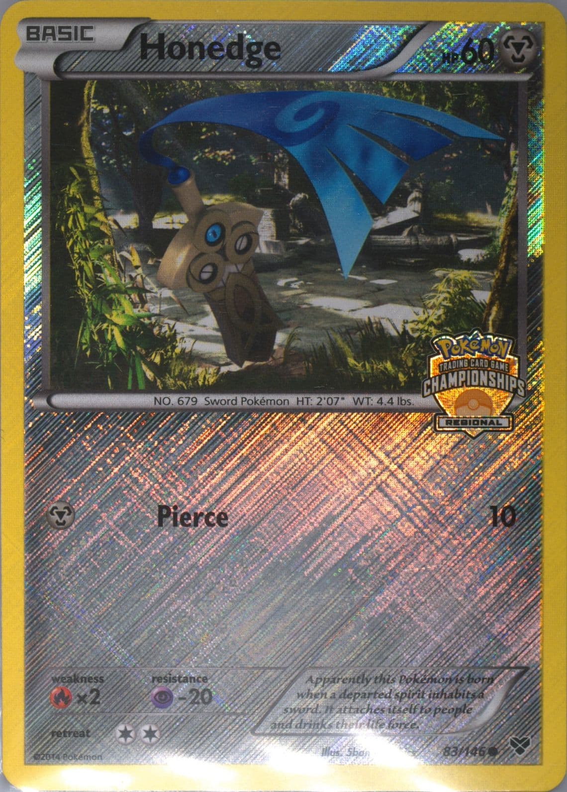 Honedge-Holo Crosshatch-2014 Autumn Regional Championships (83) 2014 Pokemon XY
