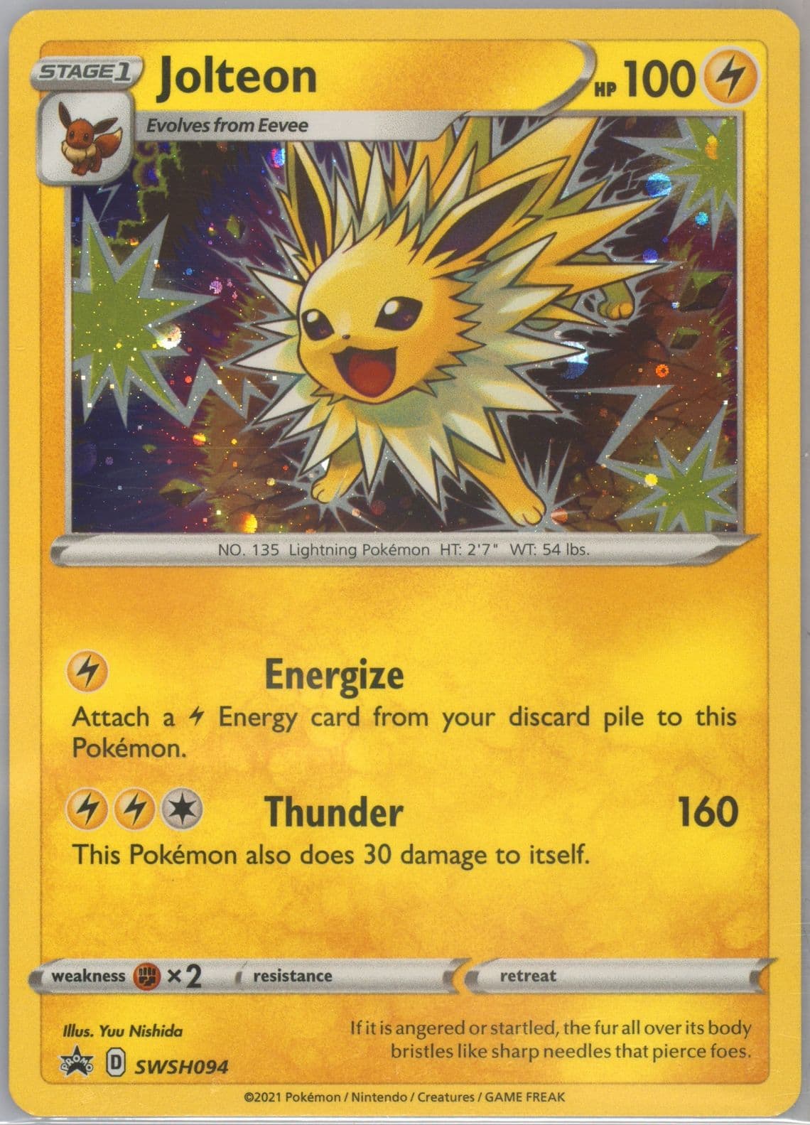 Jolteon-Holo Battle Styles Three Pack Blisters (094) 2021 Pokemon Swsh Black Star Promo