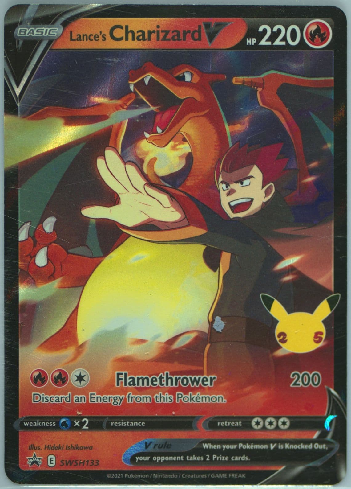 Lance's Charizard V Celebrations Collection (133) 2021 Pokemon Swsh Black Star Promo
