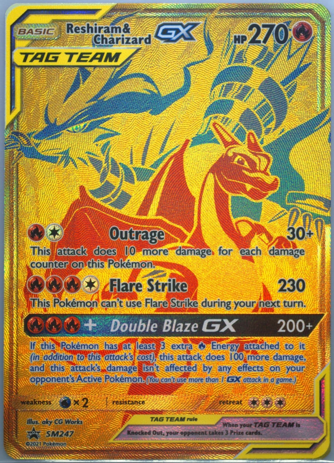 Full Art/Reshiram & Charizard GX Reshiram & Charizard GX Premium Collection (SM247) 2021 Pokemon SM Black Star Promo