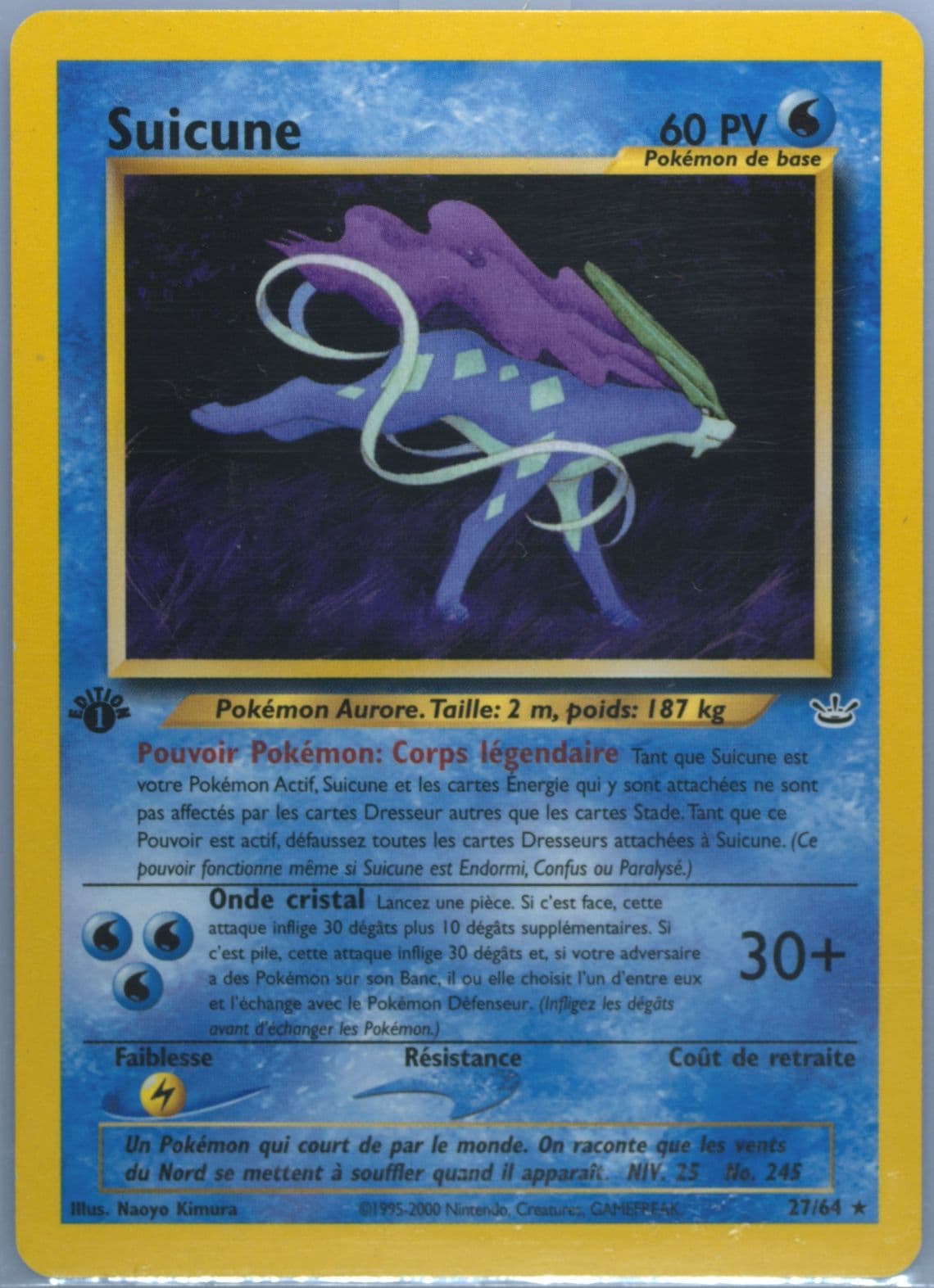Suicune 1st Edition (27) 2002 Pokemon French Neo Revelation