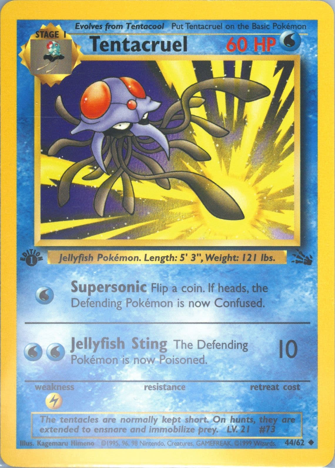 Tentacruel 1st Edition (44) 1999 Pokemon Fossil