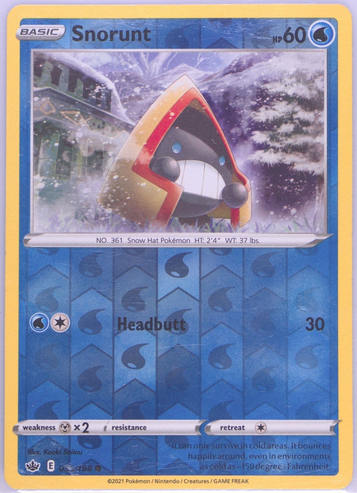 Snorunt-Reverse Foil (035) 2021 Pokemon Sword & Shield Chilling Reign