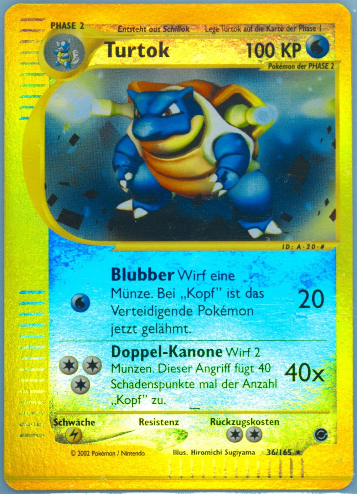 Turtok-Reverse Foil German (36) 2002 Pokemon Expedition