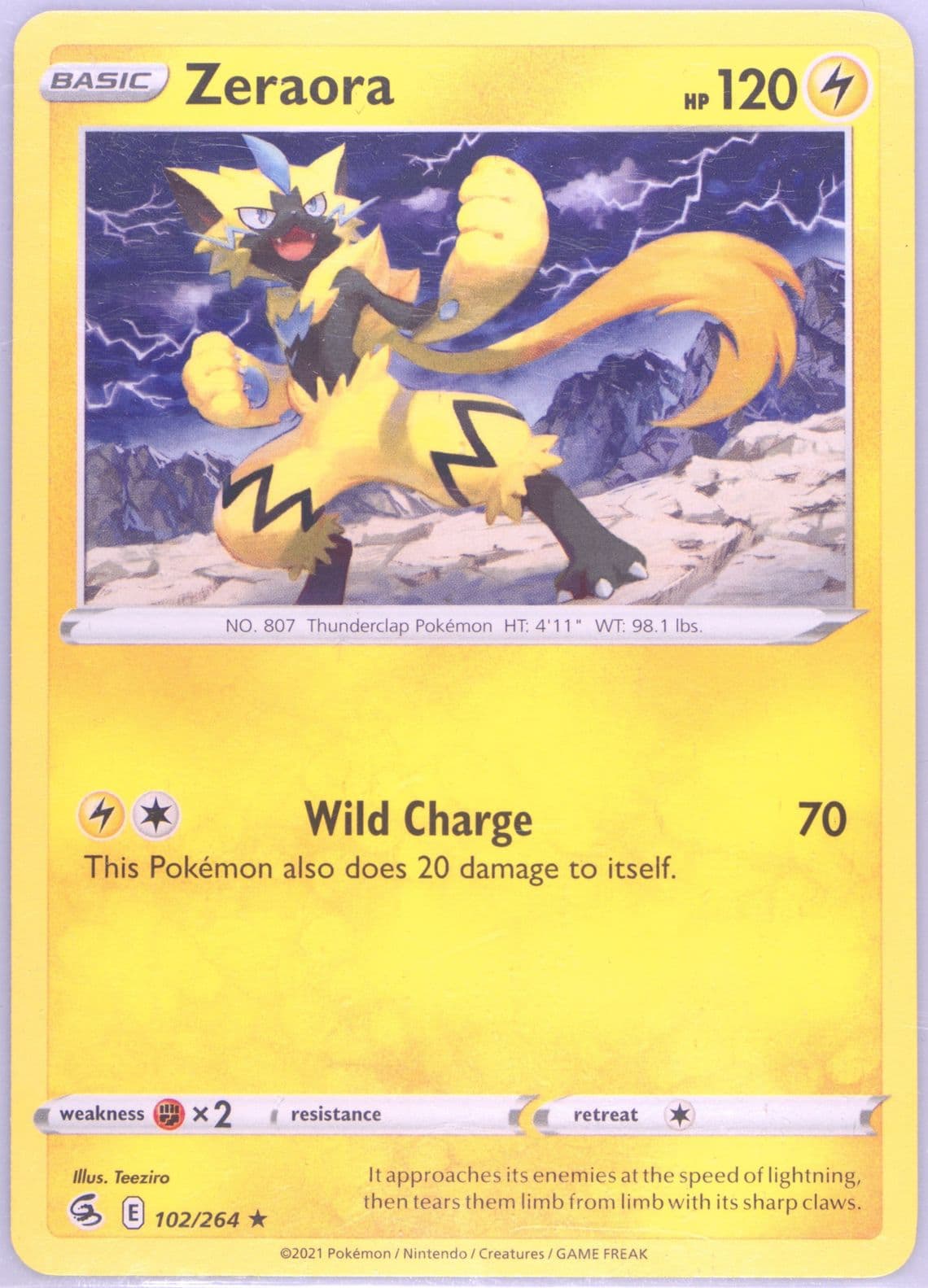 Zeraora (102) 2021 Pokemon Sword & Shield Fusion Strike