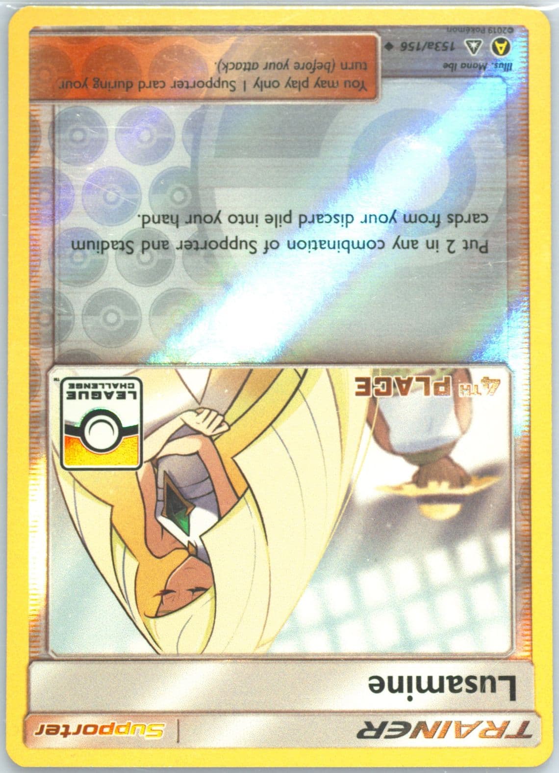 Lusamine-Reverse Foil 2019 Yellow A Alternate Art 4th Place Pokemon League (153a) 2018 Pokemon Sun & Moon Ultra Prism