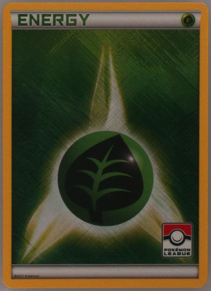 Grass Energy-Holo Crosshatch-Play! Pokemon 2011 Pokemon League Play! Promo