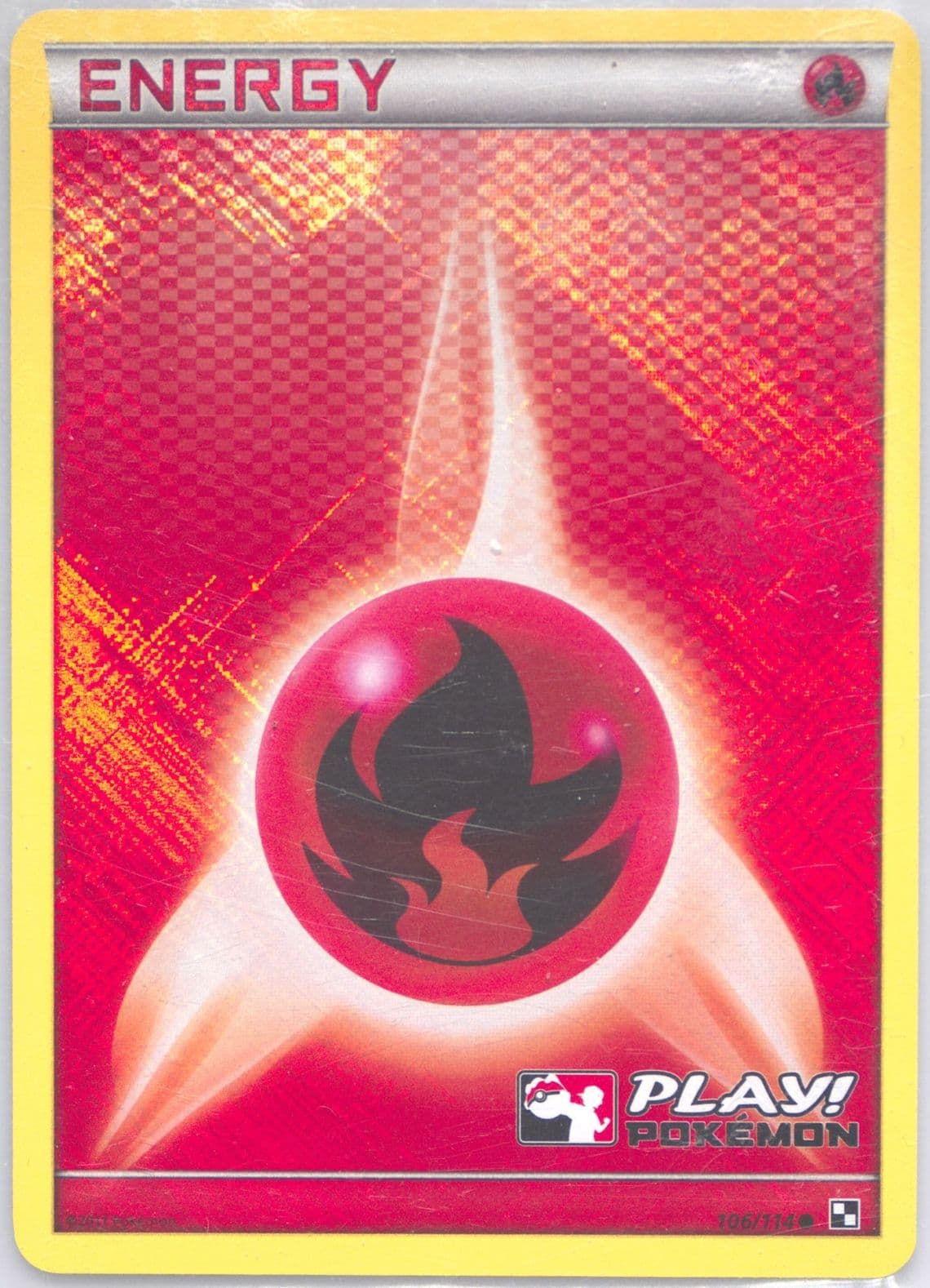 Fire Energy-Holo Crosshatch-Play! Pokemon 2011 Pokemon League Play! Promo
