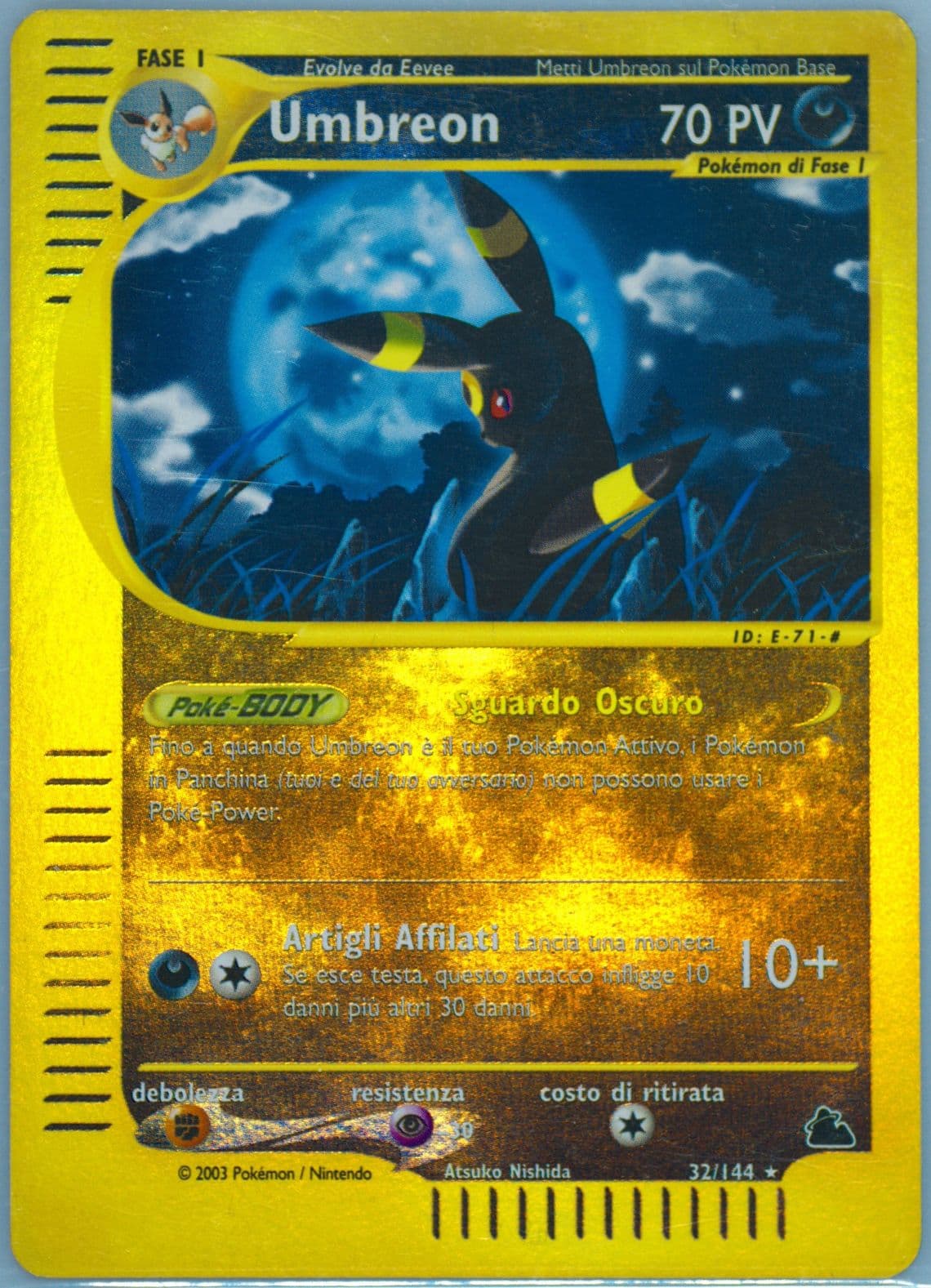 Umbreon-Reverse Foil Italian (32) 2003 Pokemon Skyridge