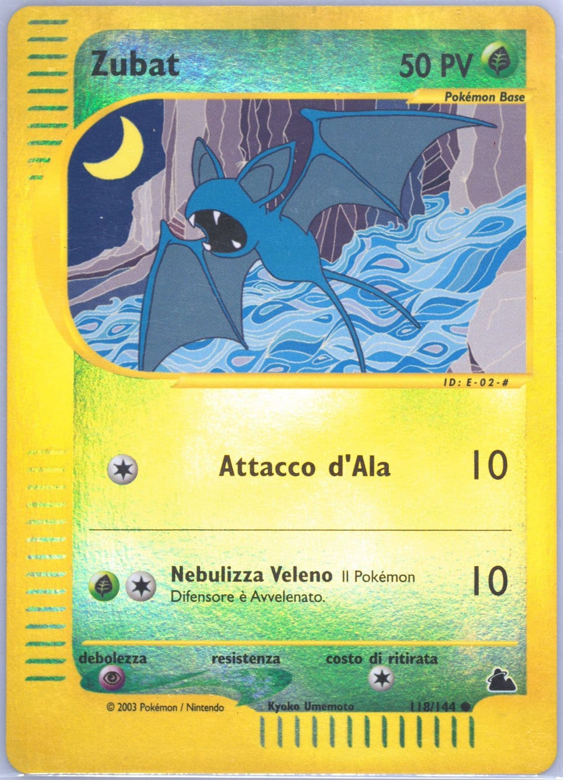 Zubat-Reverse Foil Italian (118) 2003 Pokemon Skyridge