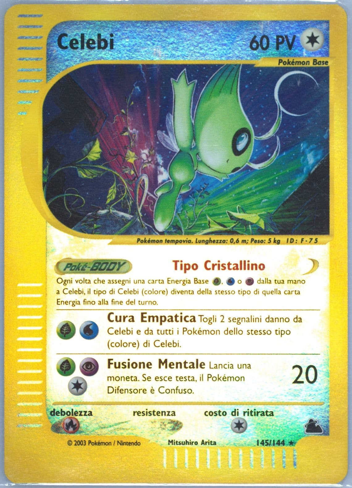 Celebi-Reverse Foil Italian (145) 2003 Pokemon Skyridge