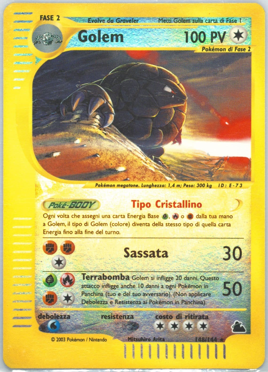 Golem-Reverse Foil Italian (148) 2003 Pokemon Skyridge