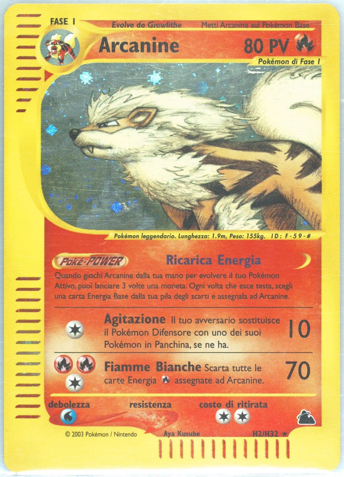 Arcanine-Holo Italian (H2) 2003 Pokemon Skyridge