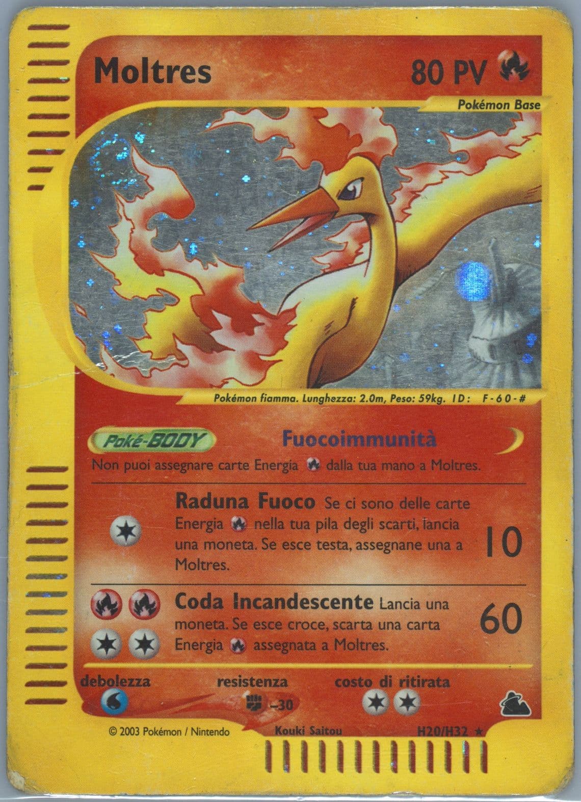 Moltres-Holo Italian (H20) 2003 Pokemon Skyridge