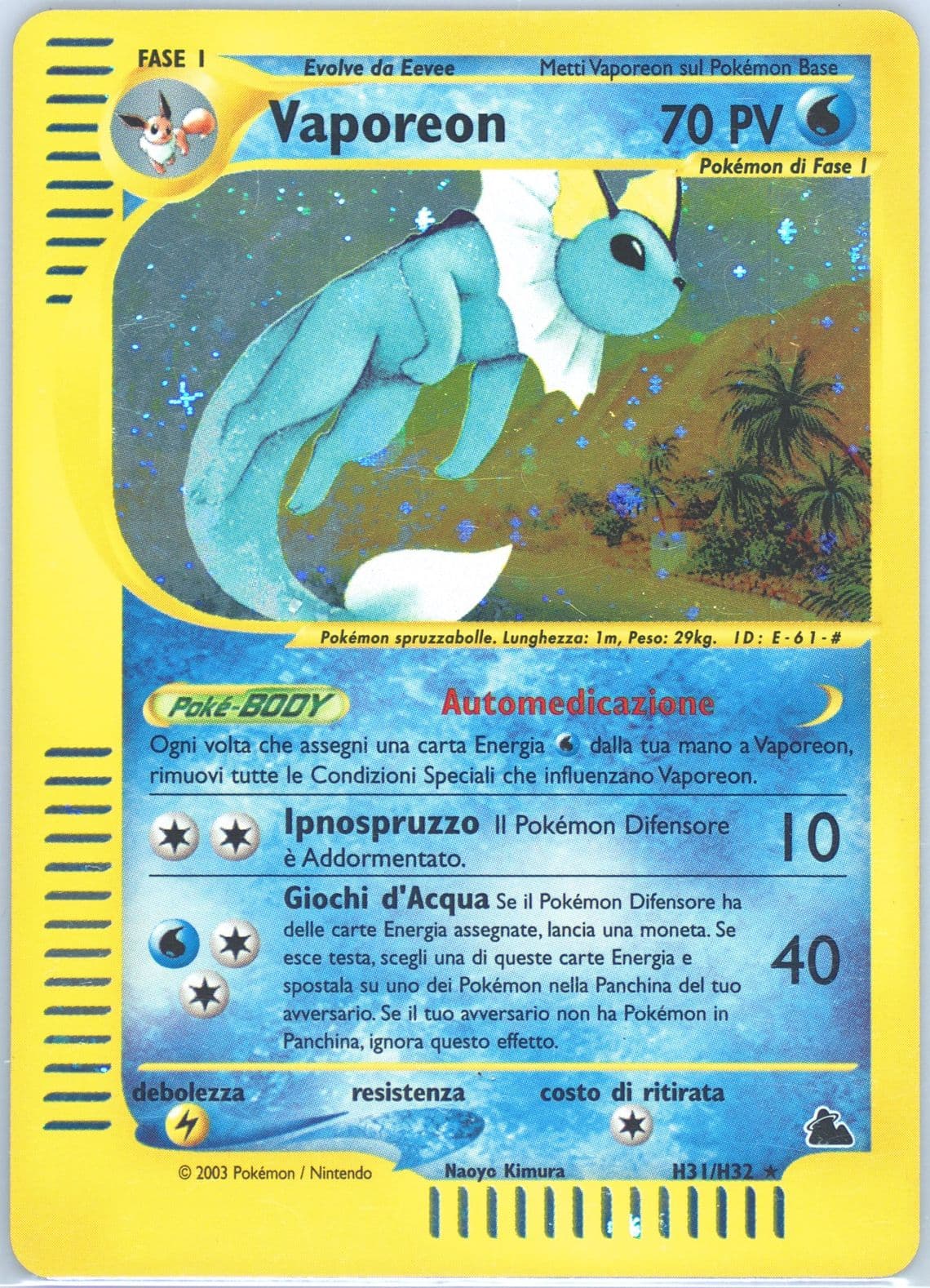 Vaporeon-Holo Italian (H31) 2003 Pokemon Skyridge
