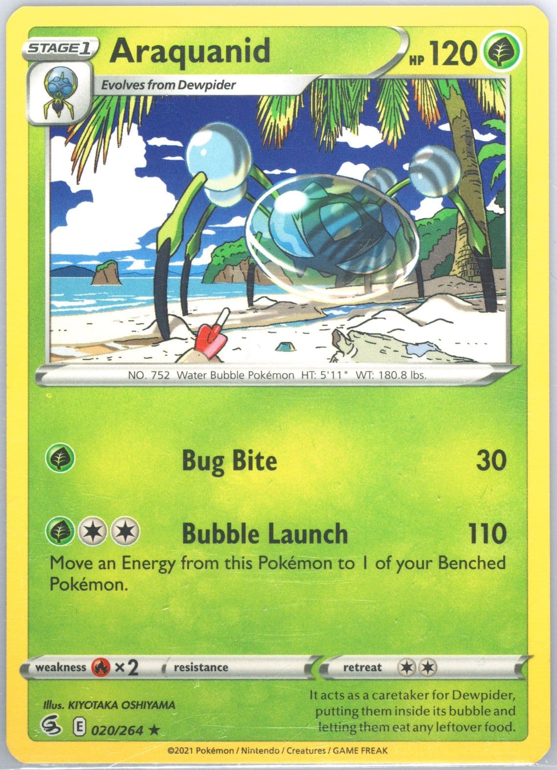 Araquanid (020) 2021 Pokemon Sword & Shield Fusion Strike