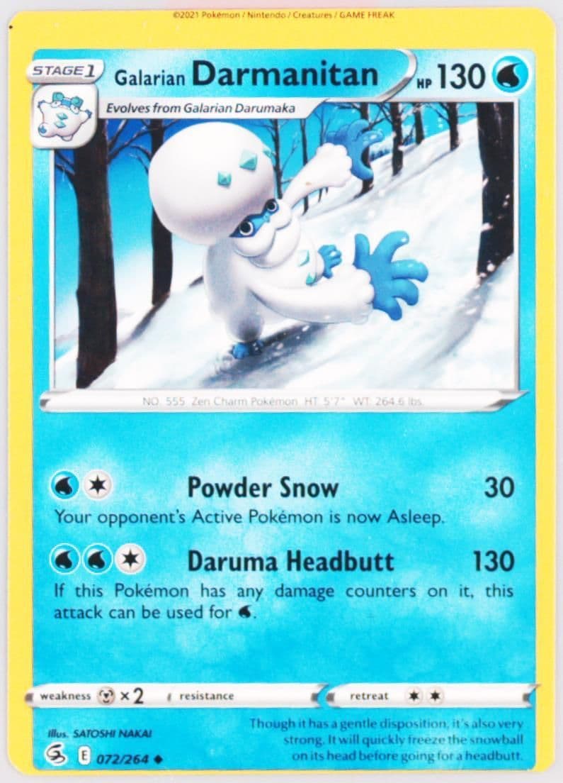 Galarian Darmanitan (072) 2021 Pokemon Sword & Shield Fusion Strike