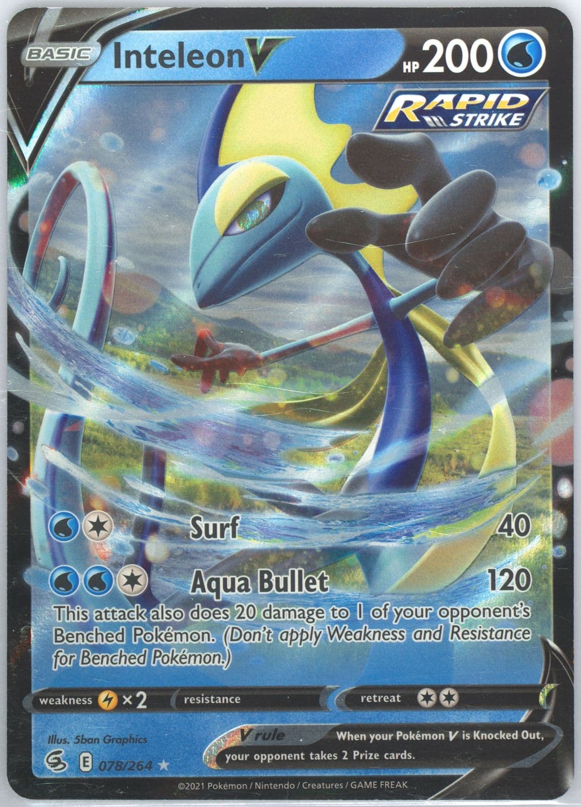 Inteleon V (078) 2021 Pokemon Sword & Shield Fusion Strike