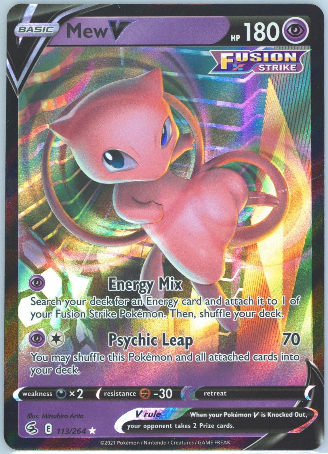 Mew V (113) 2021 Pokemon Sword & Shield Fusion Strike