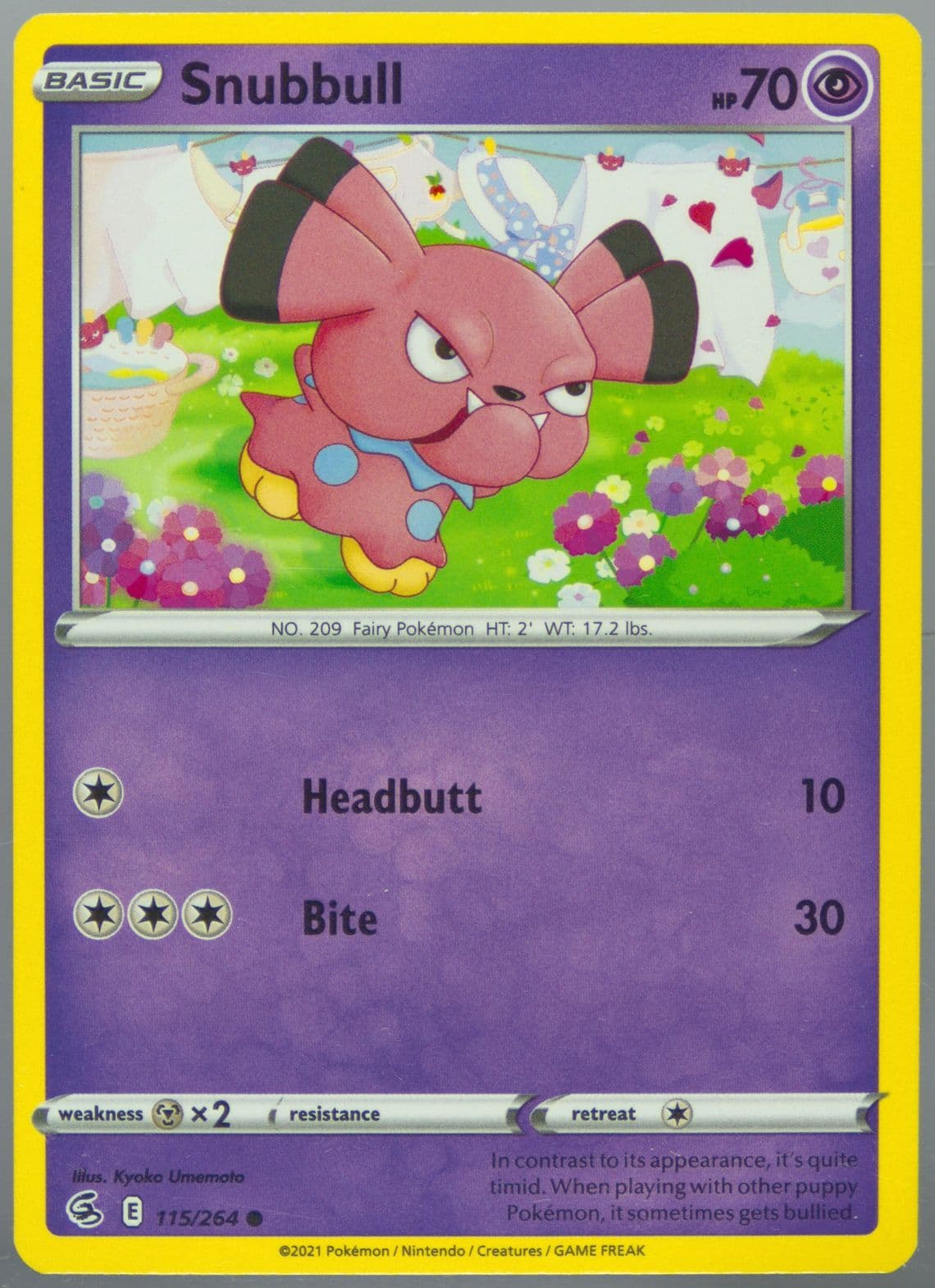 Snubbull (115) 2021 Pokemon Sword & Shield Fusion Strike