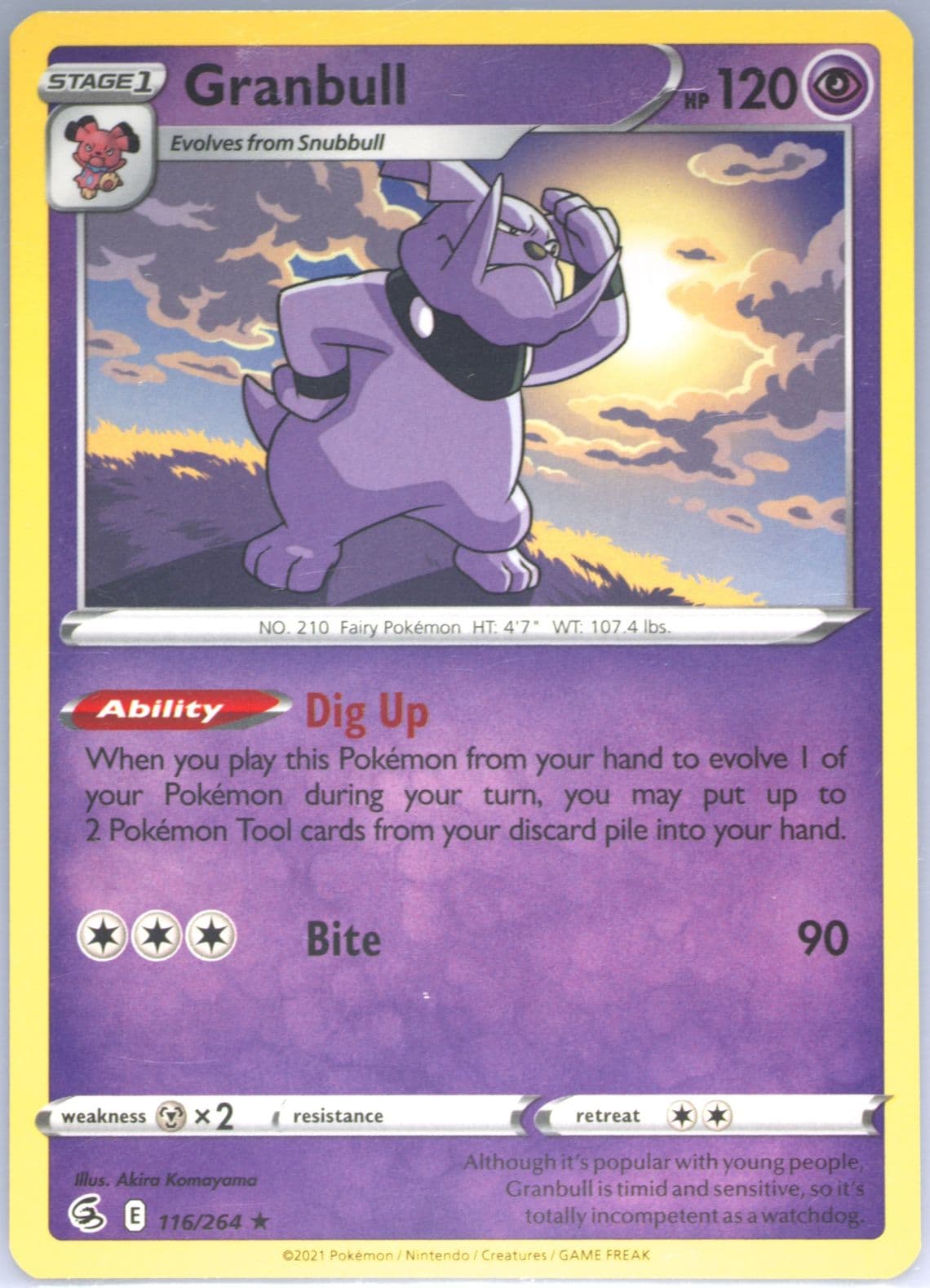 Granbull (116) 2021 Pokemon Sword & Shield Fusion Strike