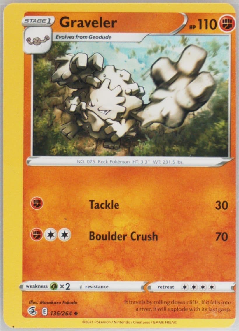 Graveler (136) 2021 Pokemon Sword & Shield Fusion Strike