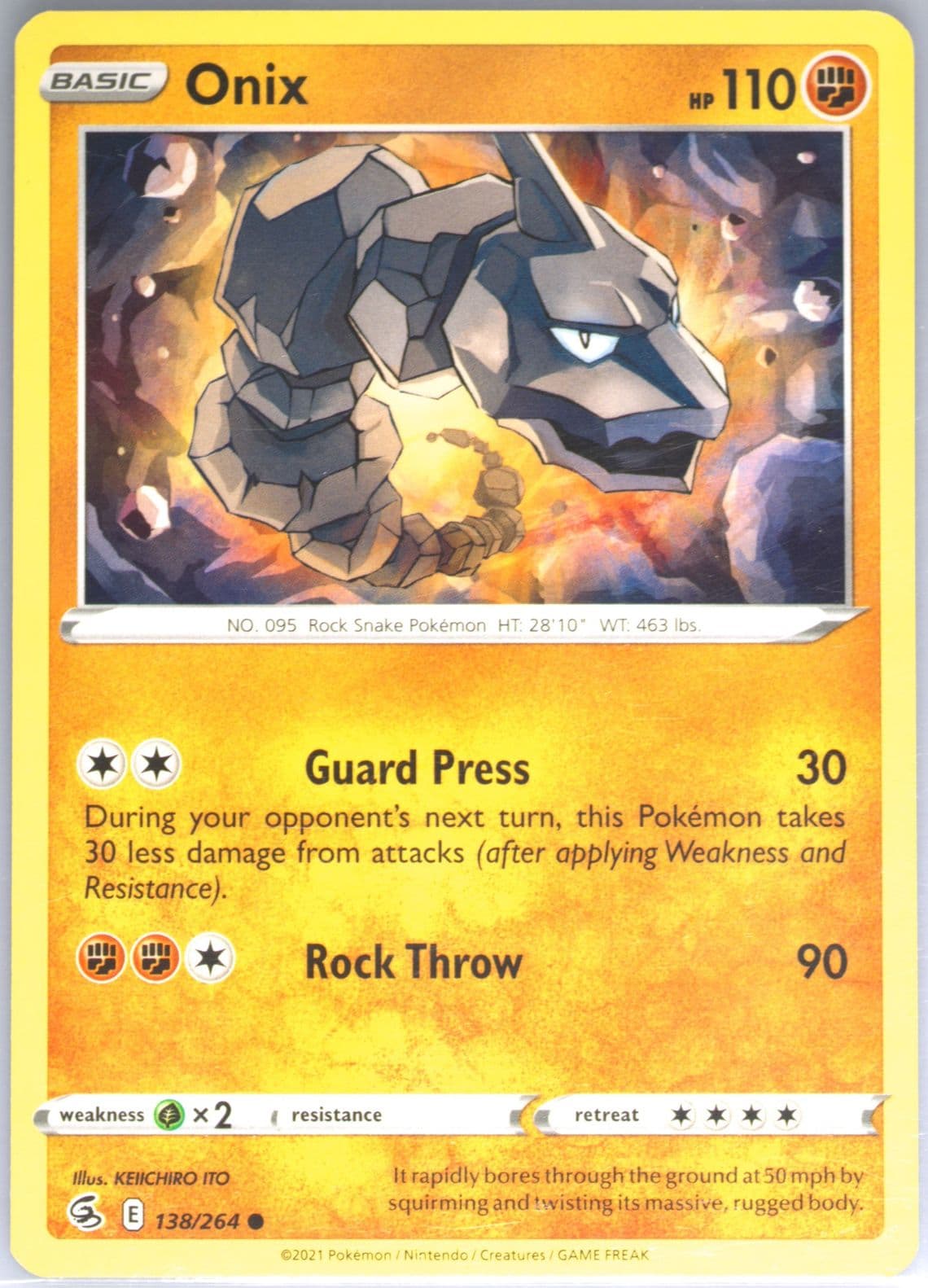 Onix (138) 2021 Pokemon Sword & Shield Fusion Strike