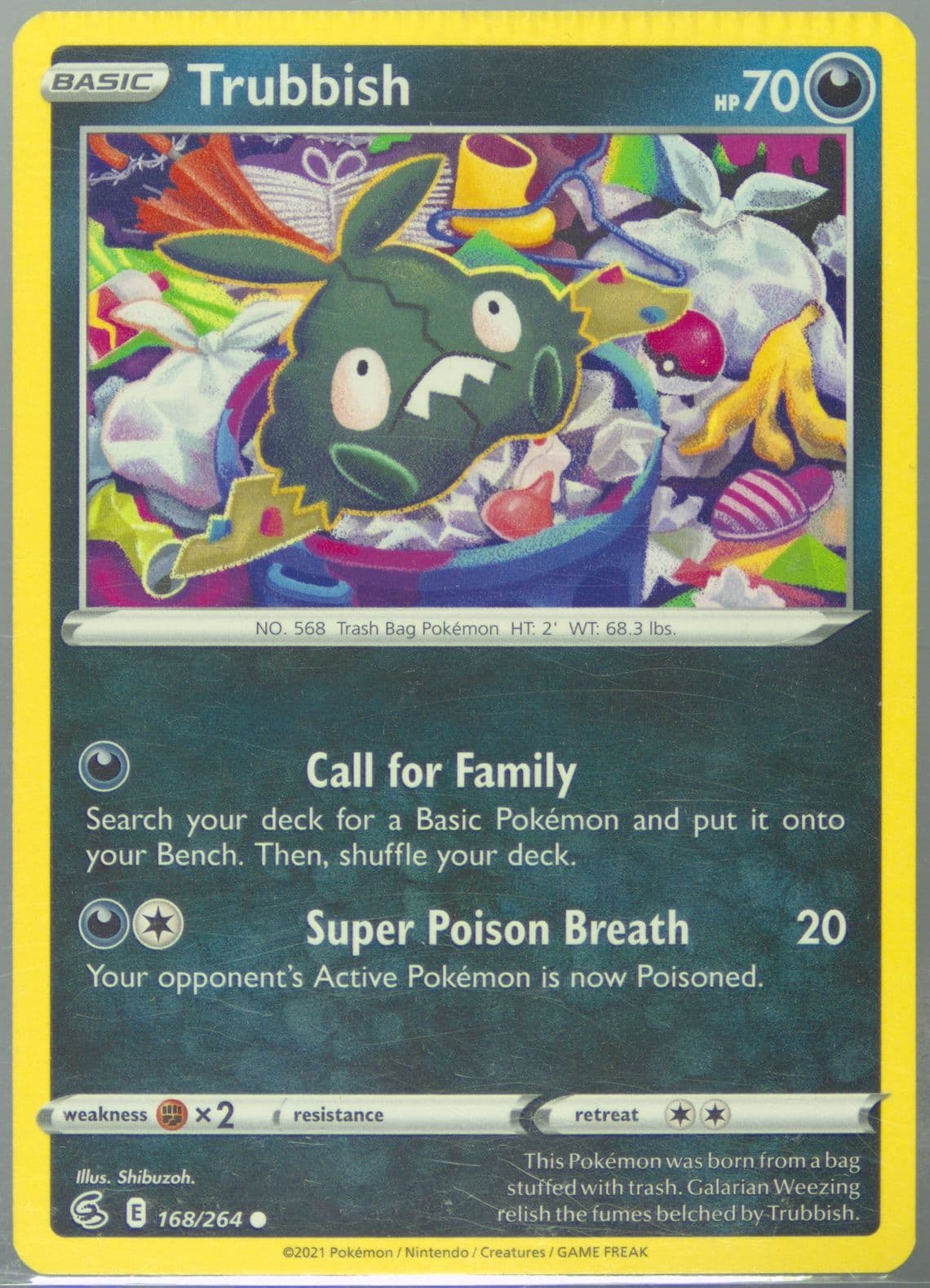 Trubbish (168) 2021 Pokemon Sword & Shield Fusion Strike