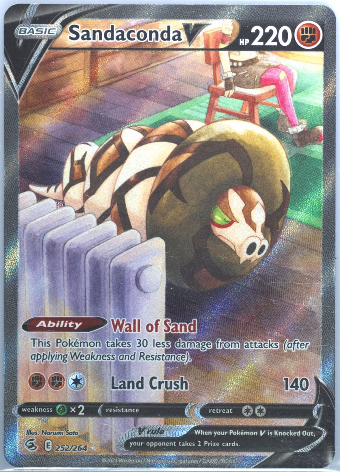 Full Art/Sandaconda V (252) 2021 Pokemon Sword & Shield Fusion Strike