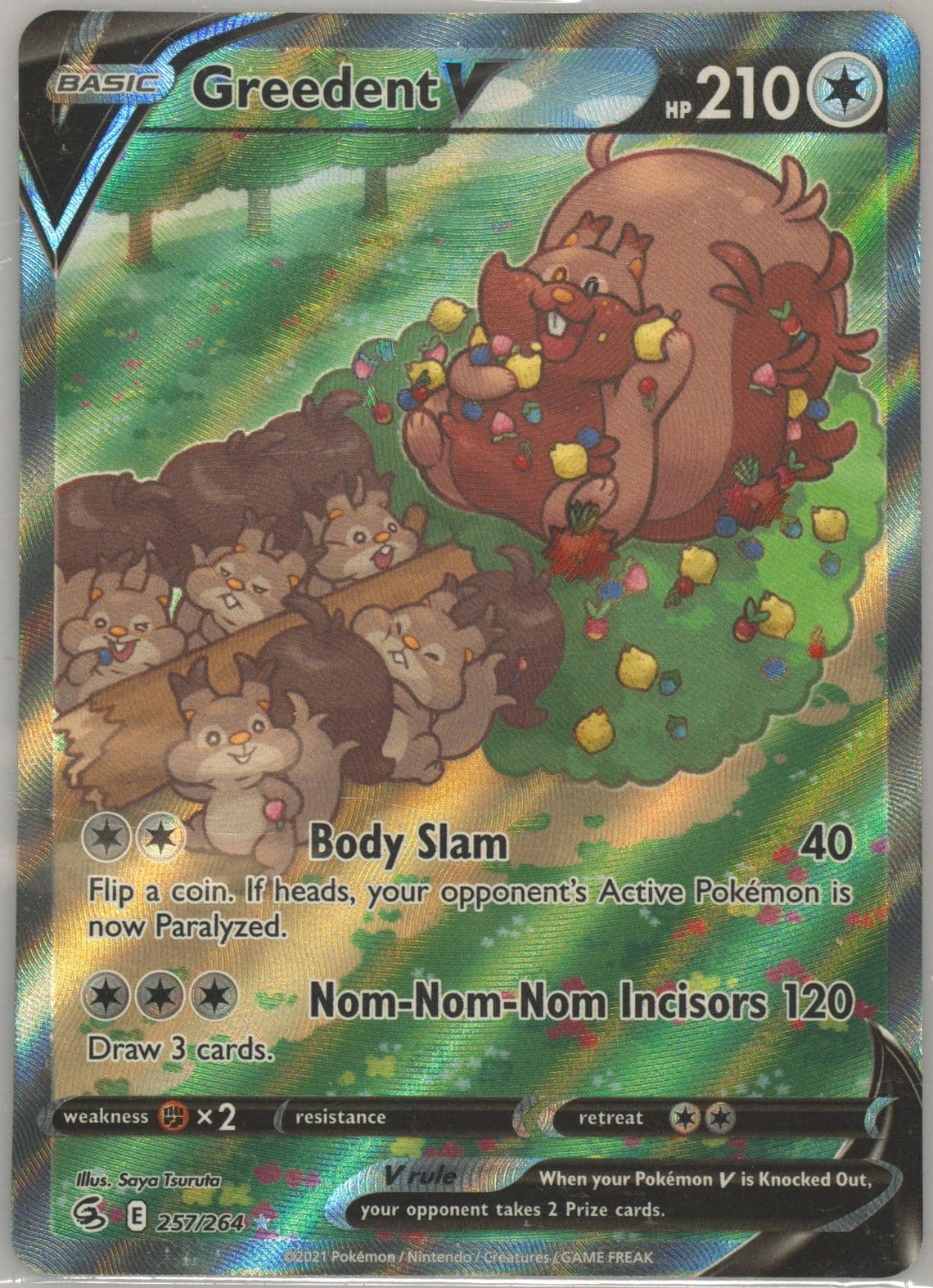 Full Art/Greedent V (257) 2021 Pokemon Sword & Shield Fusion Strike