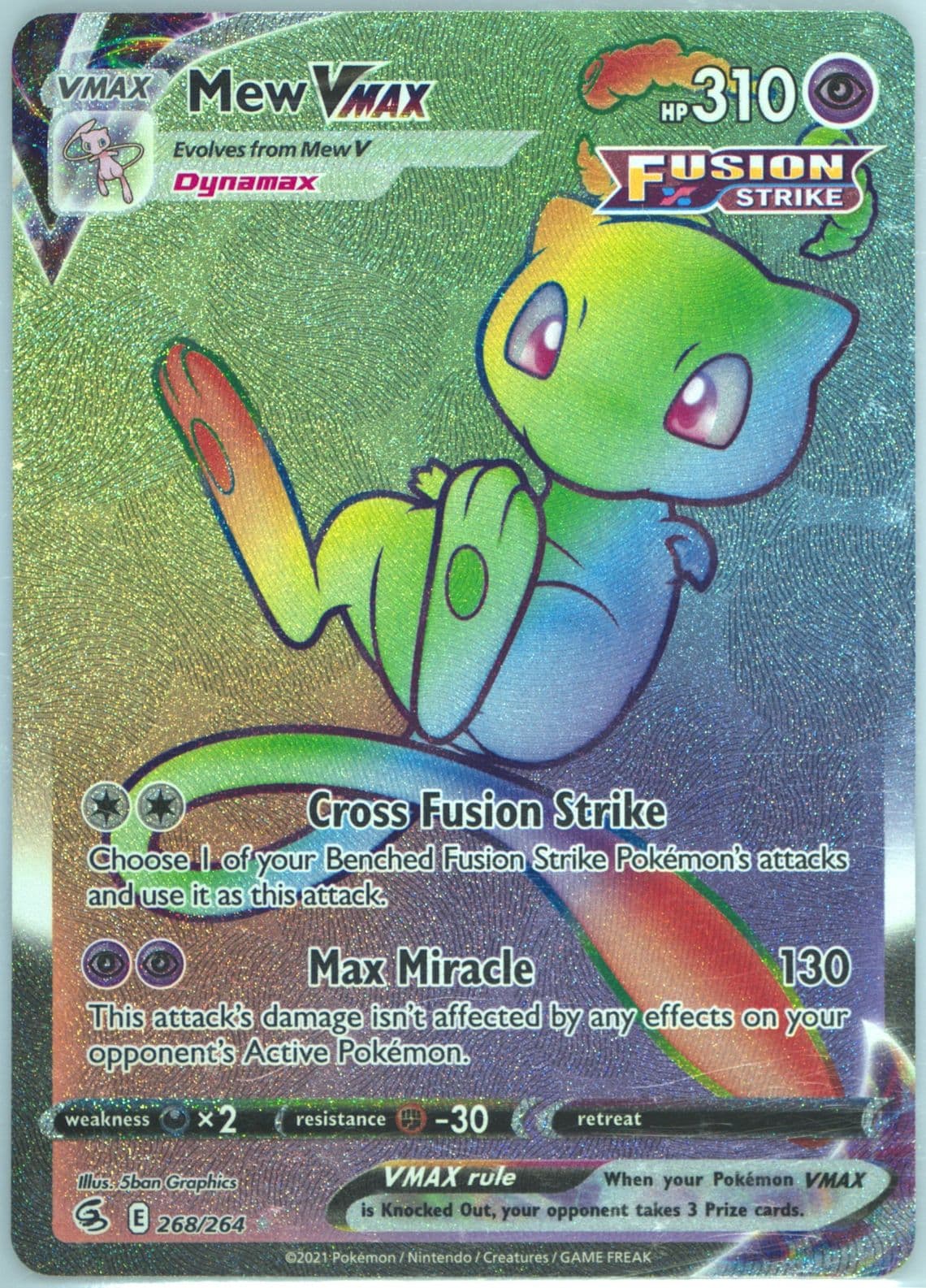 Full Art/Mew Vmax Secret (268) 2021 Pokemon Sword & Shield Fusion Strike