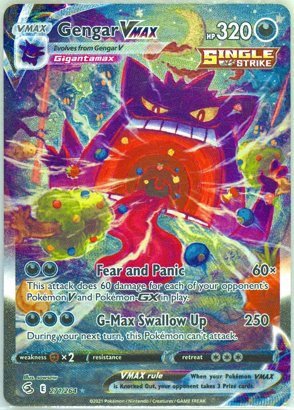 Full Art/Gengar Vmax Secret (271) 2021 Pokemon Sword & Shield Fusion Strike