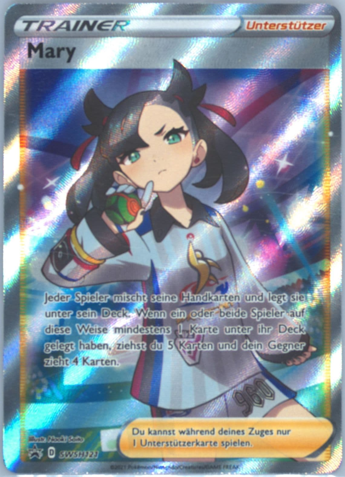 Full Art/Mary Premium Tournament Collection-German (121) 2021 Pokemon Swsh Black Star Promo