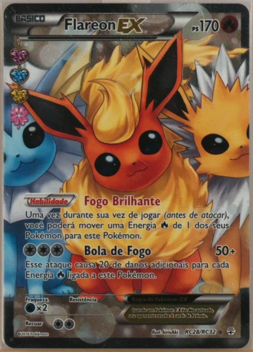 Full Art/Flareon EX Portuguese (RC28) 2016 Pokemon XY Generations Radiant Collection