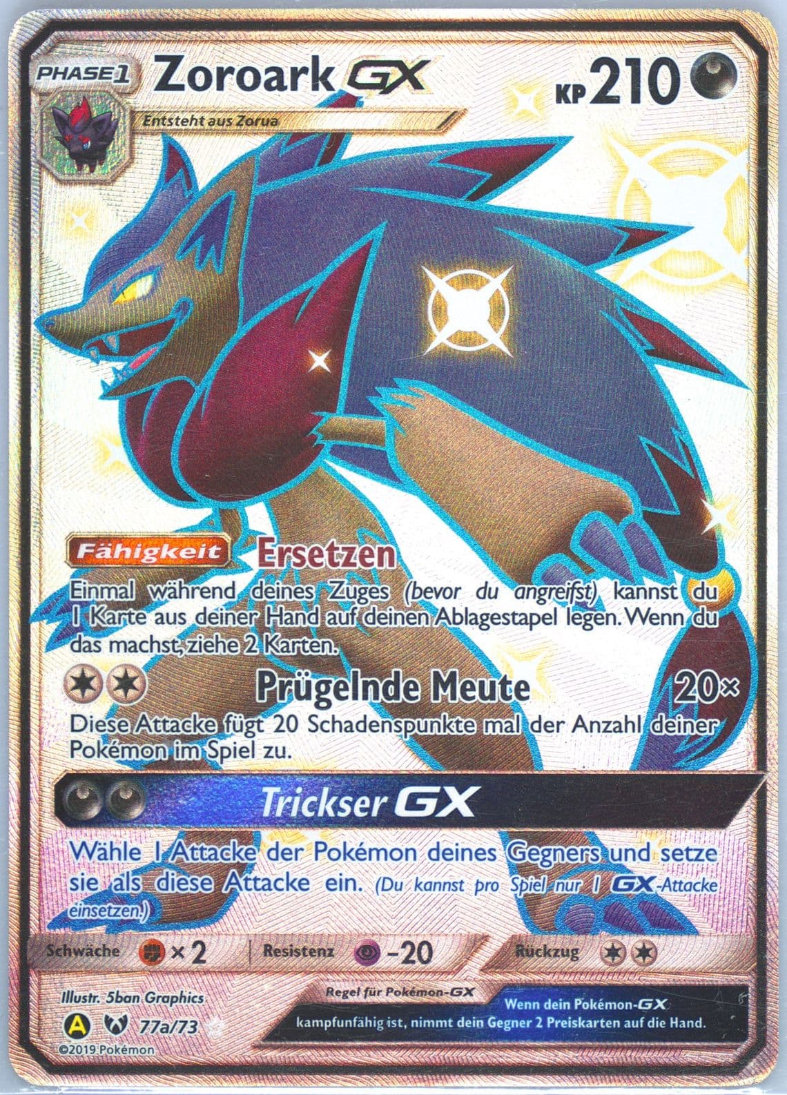 Full Art/Zoroark GX 2019 Yellow A Alternate Art Hidden Fates Great Ball Collection German (77a) 2017 Pokemon Sun & Moon Shining Legends