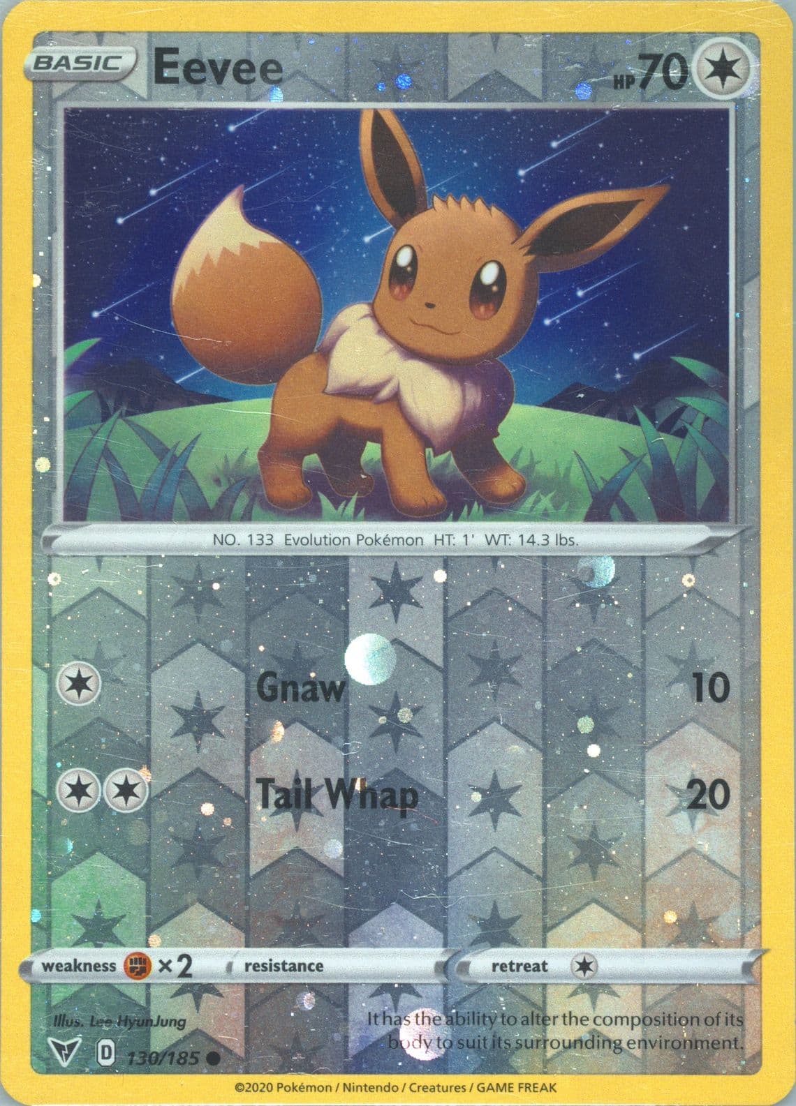 Eevee-Reverse Foil Cosmos Mini Tin 5-Pack Collection (130) 2020 Pokemon Sword & Shield Vivid Voltage