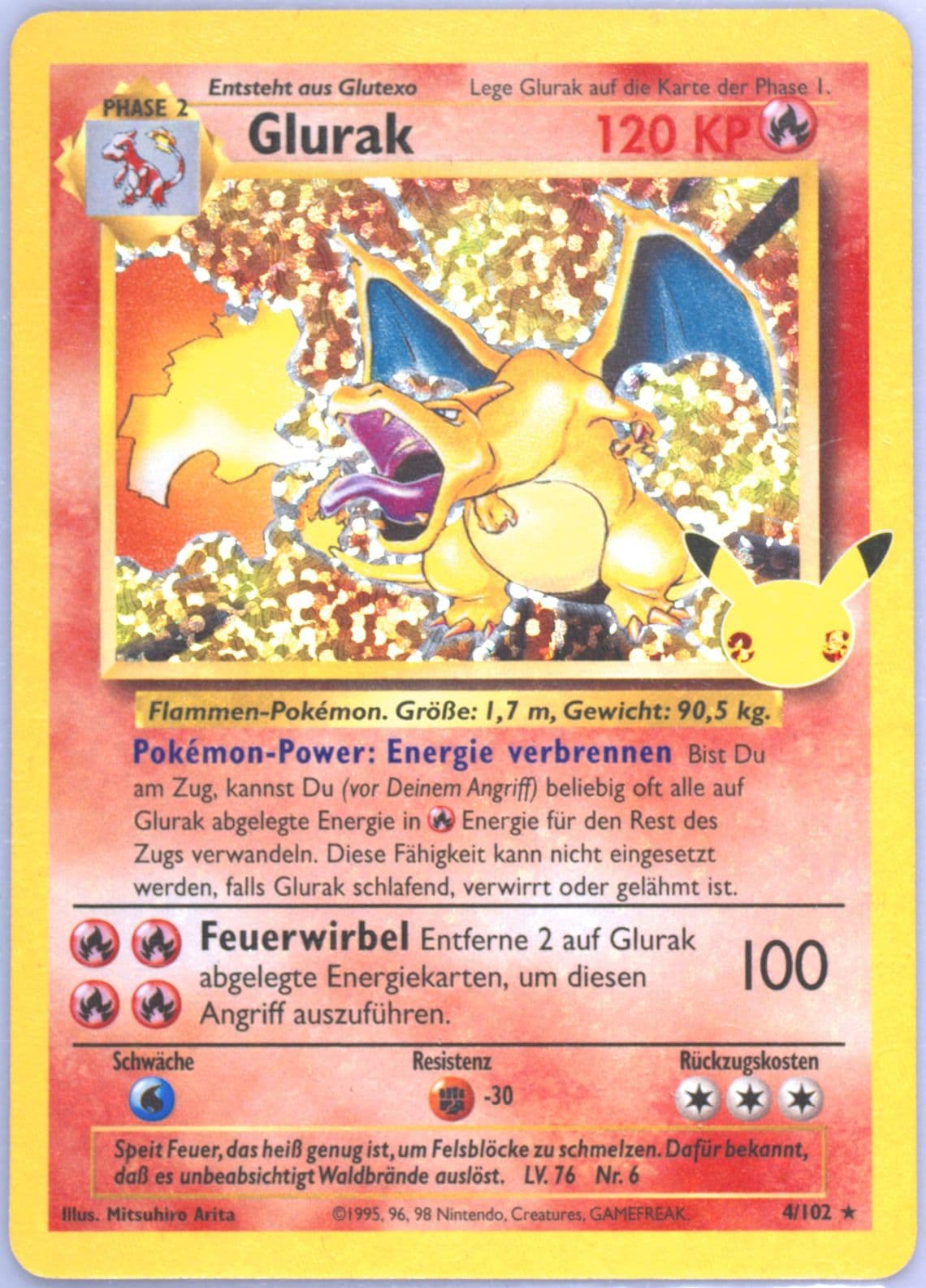 Glurak-Holo German (4) 2021 Pokemon Celebrations Classic Collection