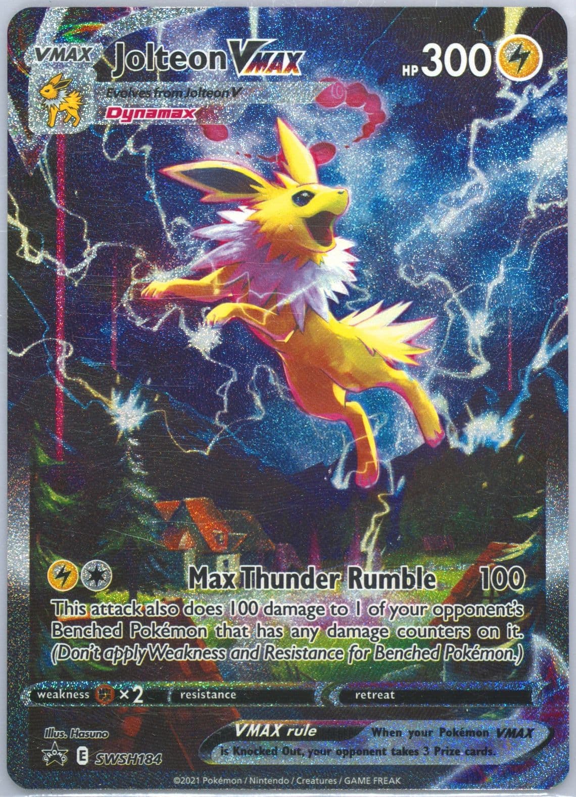 Full Art/Jolteon Vmax Jolteon Vmax Premium Collection (184) 2021 Pokemon Swsh Black Star Promo