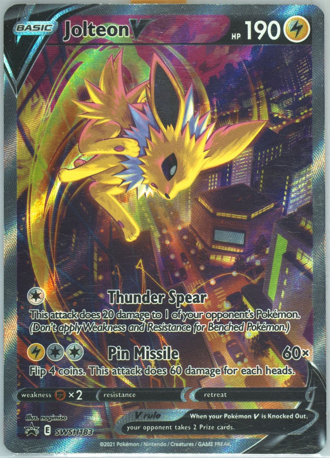 Full Art/Jolteon V Jolteon Vmax Premium Collection (183) 2021 Pokemon Swsh Black Star Promo