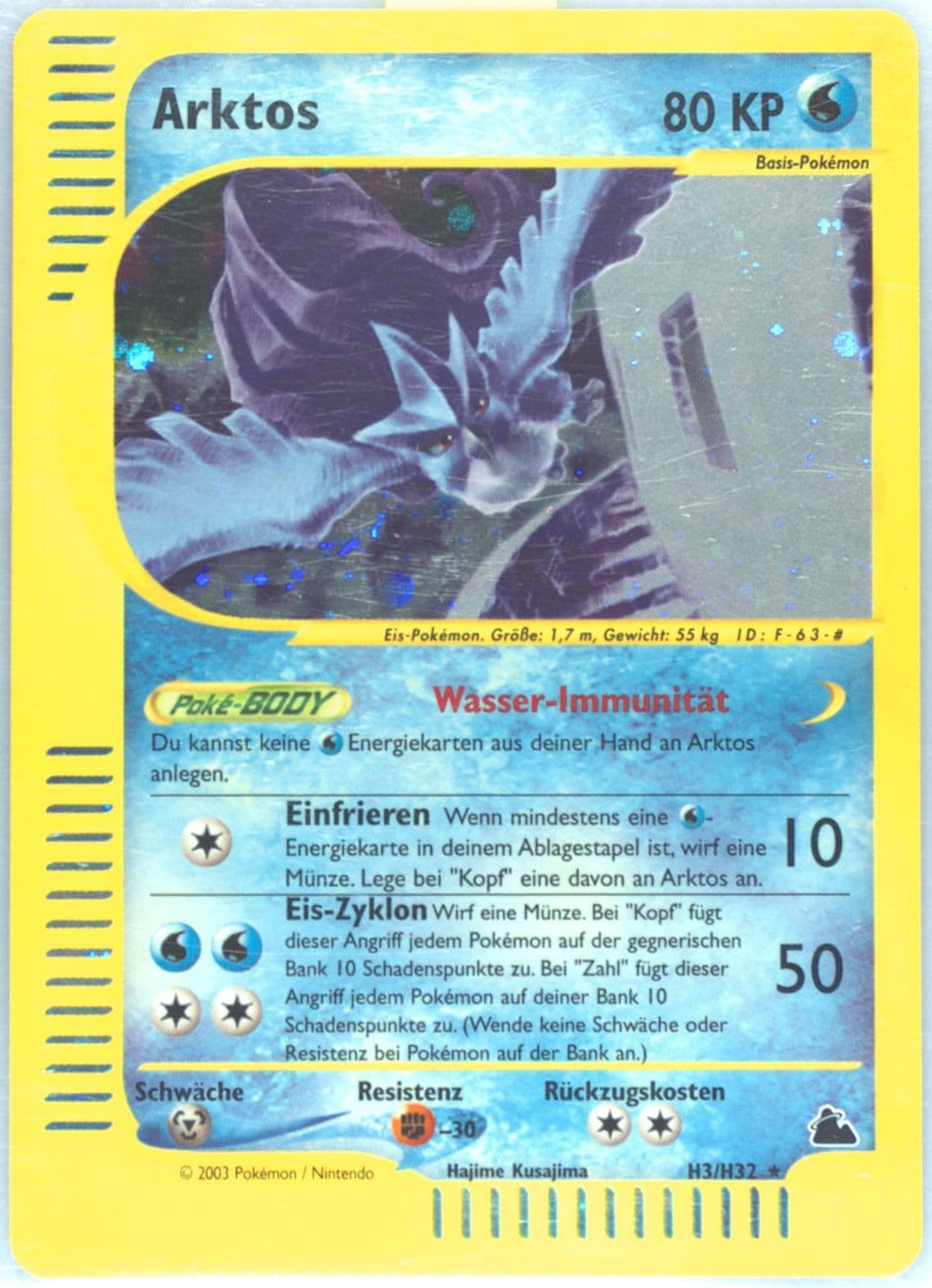 Arktos-Holo German (H3) 2003 Pokemon Skyridge