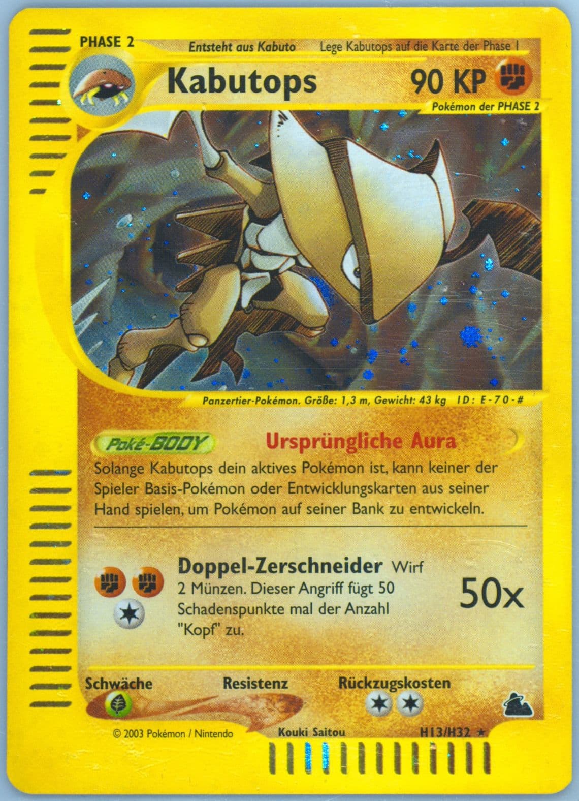 Kabutops-Holo German (H13) 2003 Pokemon Skyridge