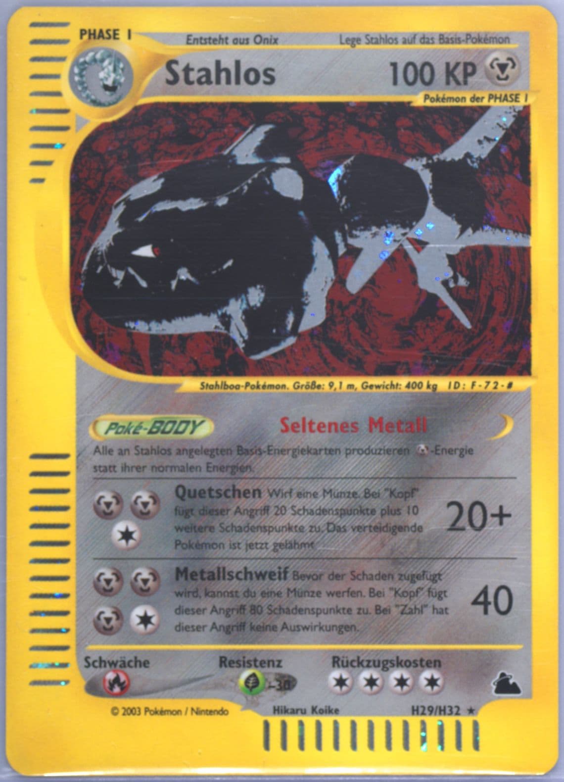 Stahlos-Holo German (H29) 2003 Pokemon Skyridge