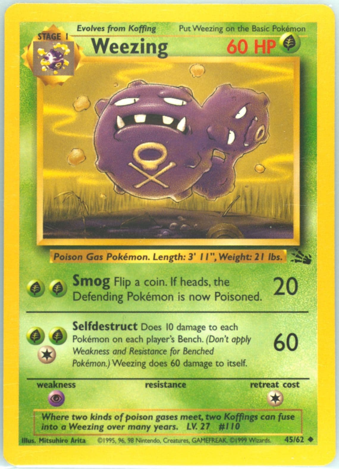 Weezing (45) 1999 Pokemon Fossil