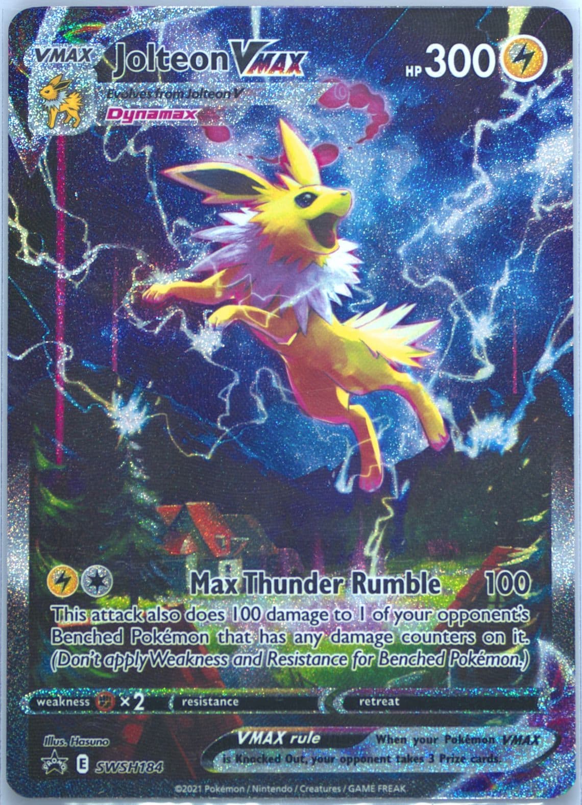 Full Art/Jolteon Vmax Jolteon Vmax Premium Collection-Jumbo (184) 2021 Pokemon Swsh Black Star Promo