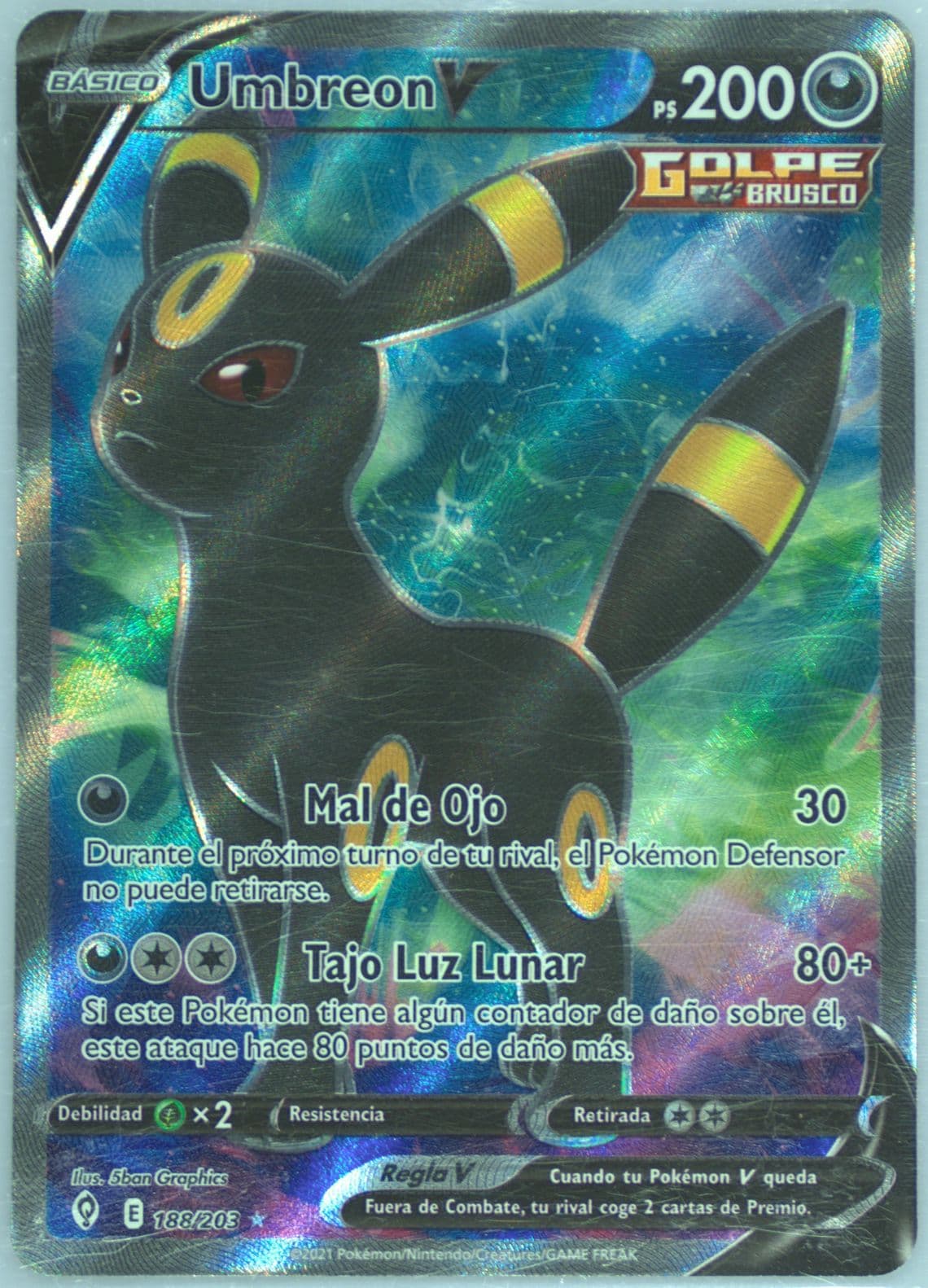 Full Art/Umbreon V Spanish (188) 2021 Pokemon Sword & Shield Evolving Skies
